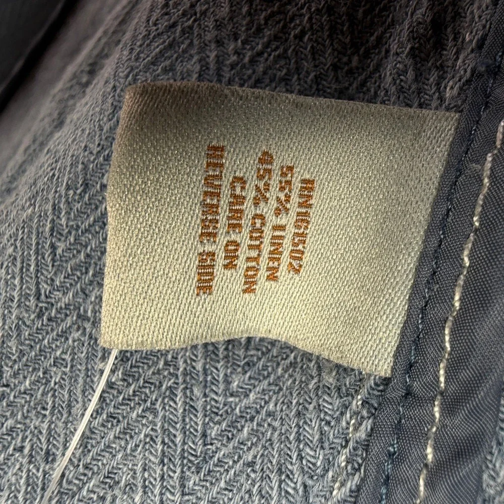 J. Peterman Horseman's Denim Jacket Men Large Light Indigo Linen Cotton J8678